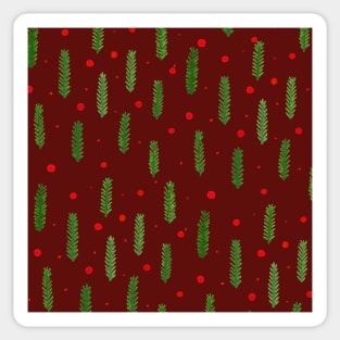 Christmas branches and dots - red and green Sticker